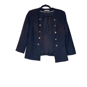 Cloe Military Style Fitted Jacket, Black size M